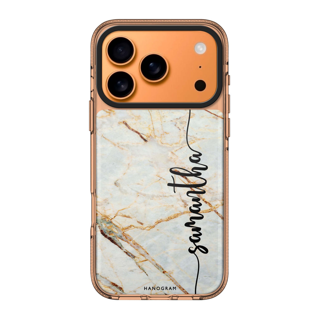 Marble Edition III iPhone 17 Pro Max MagSafe 水晶透明保護殼 雲石紋設計 可自訂名字 圖1