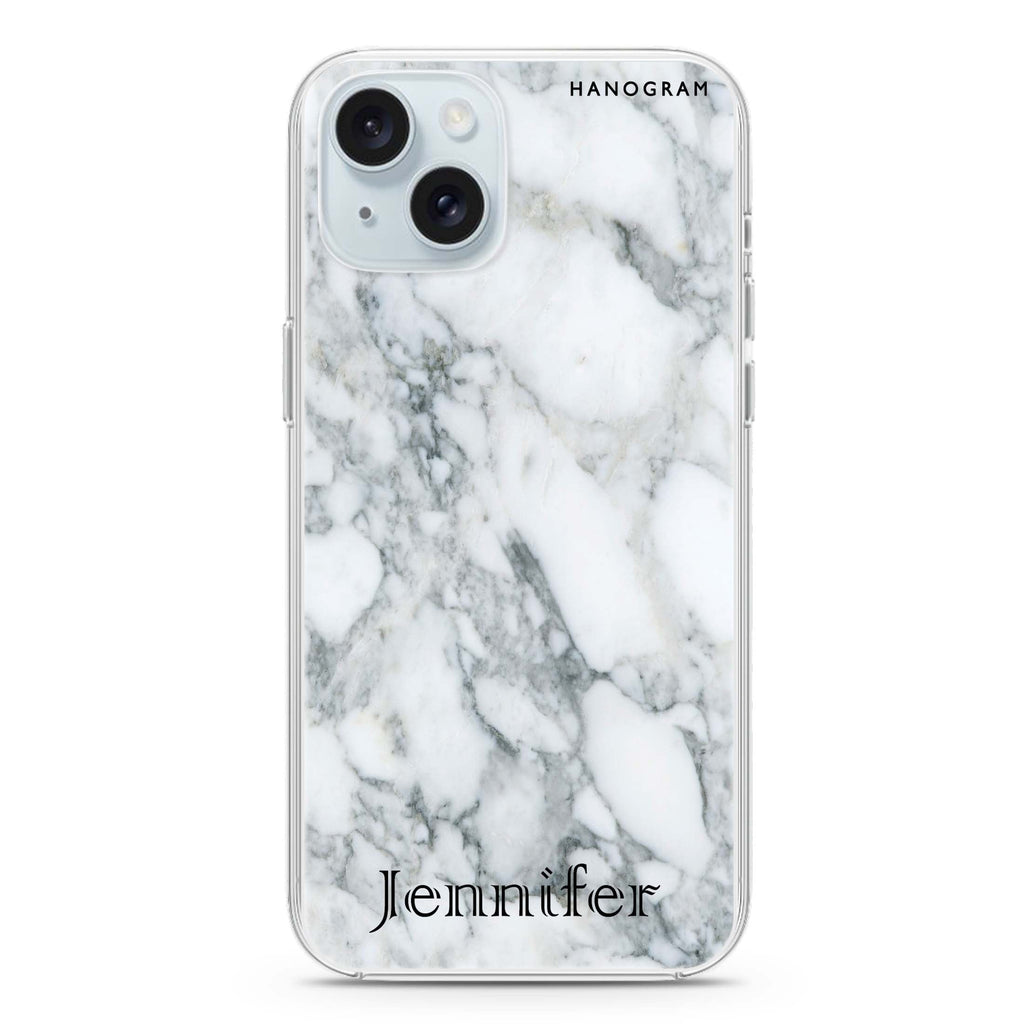 Powder Gray And White Marble II iPhone 15 水晶透明保護殼