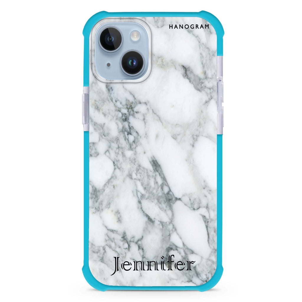 Powder Gray And White Marble II 超強防摔保護殼