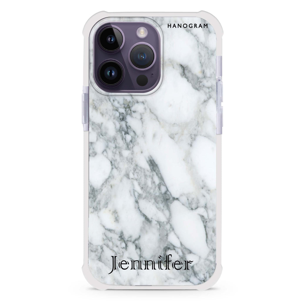 Powder Gray And White Marble II iPhone Magsafe 兼容超強防摔保護殼
