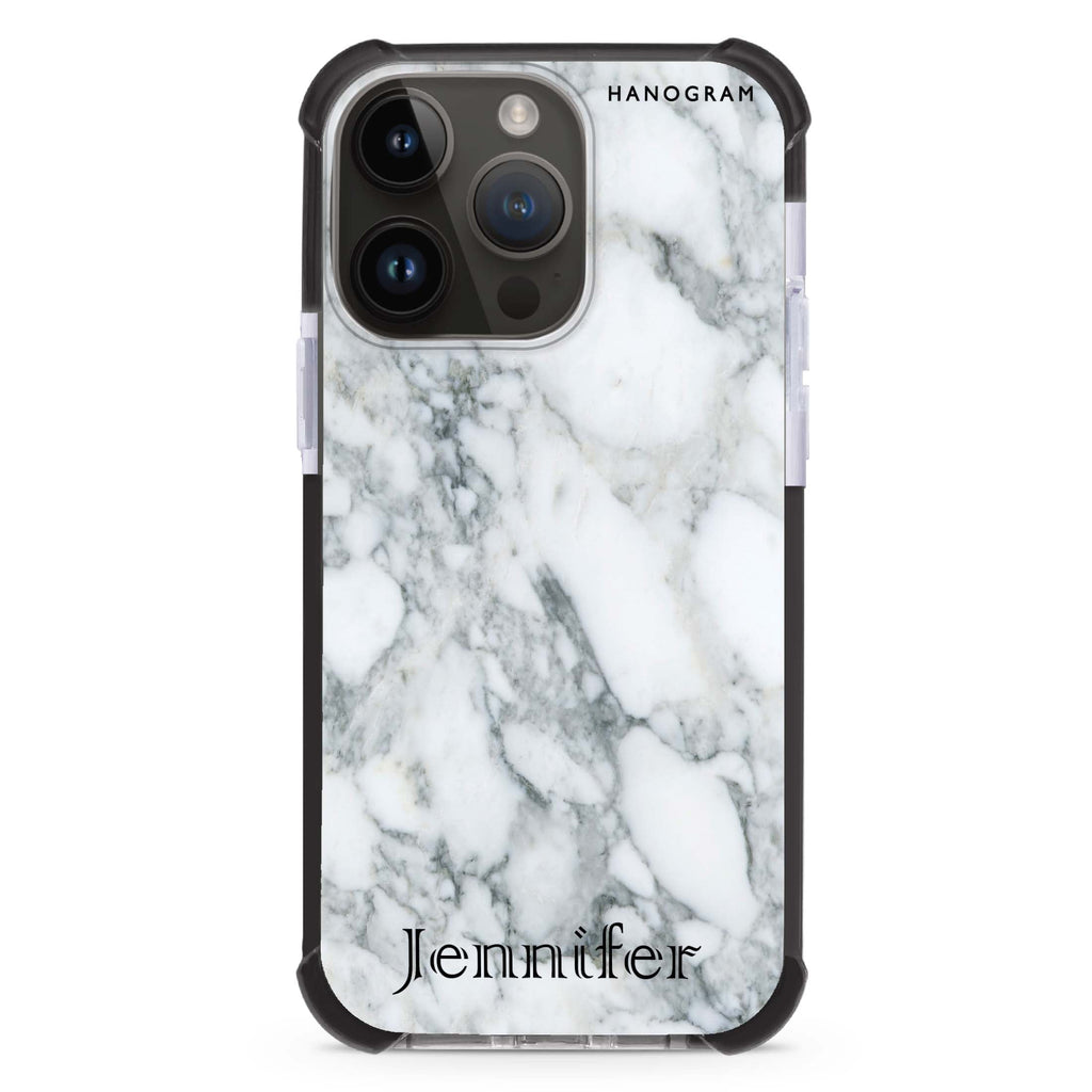 Powder Gray And White Marble II 超強防摔保護殼