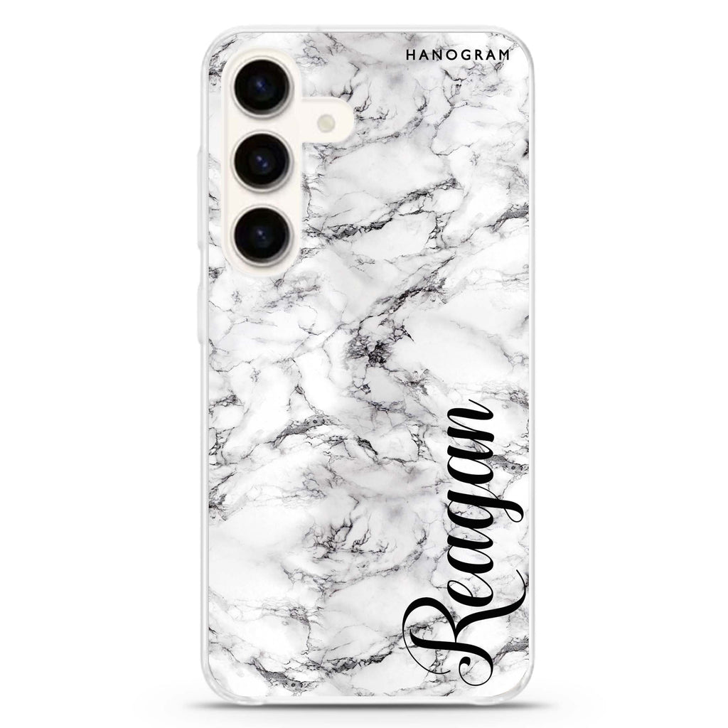 Grand Marble Samsung Galaxy S26/S25/S24 可加名字水晶透明保護殼正面展示