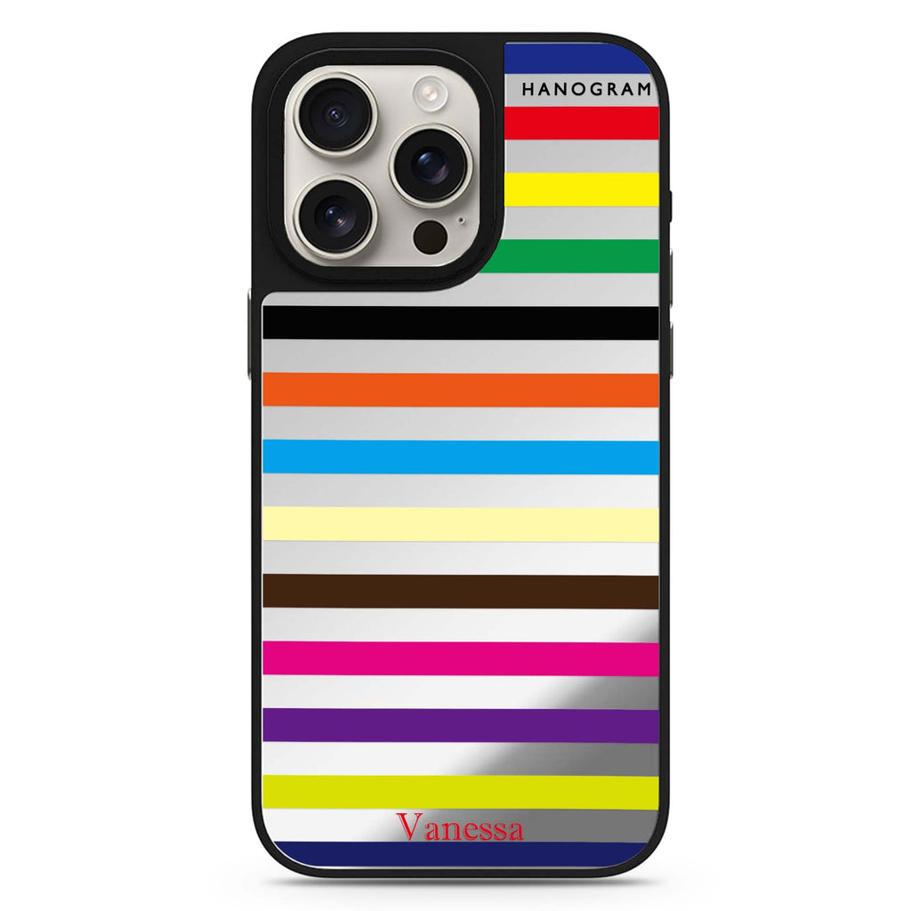 colorful stripe 鏡面手機殼