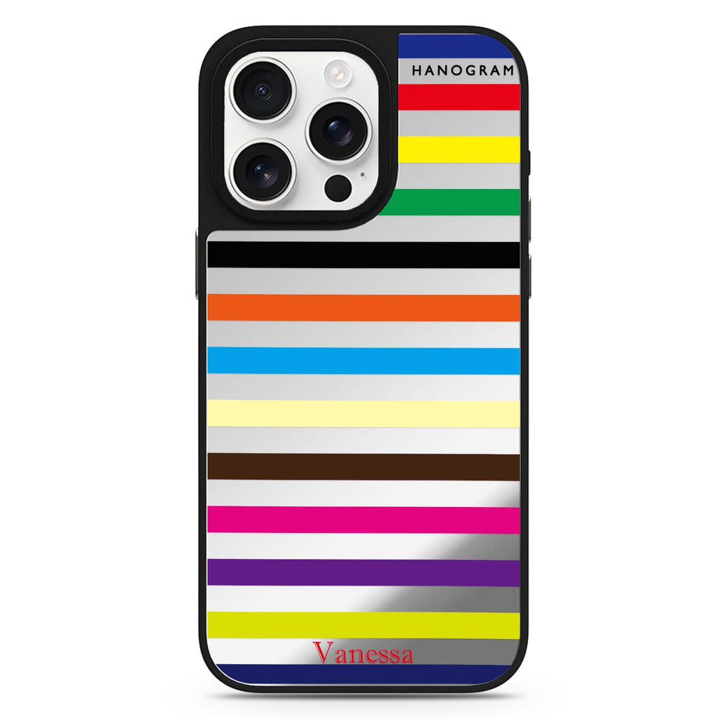 colorful stripe 鏡面手機殼