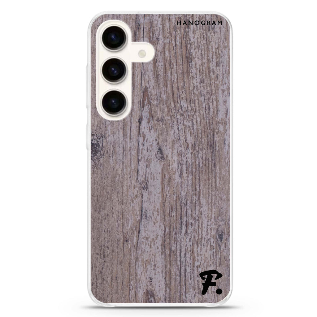 Timber Samsung Galaxy S26/S25/S24 可加名字水晶透明保護殼正面展示