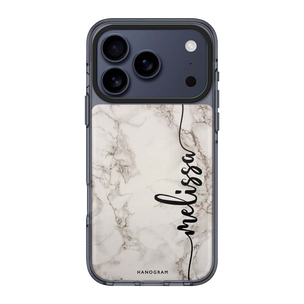 Marble Edition V iPhone 17 Pro Max MagSafe 水晶透明保護殼 雲石紋設計 可自訂名字 圖1