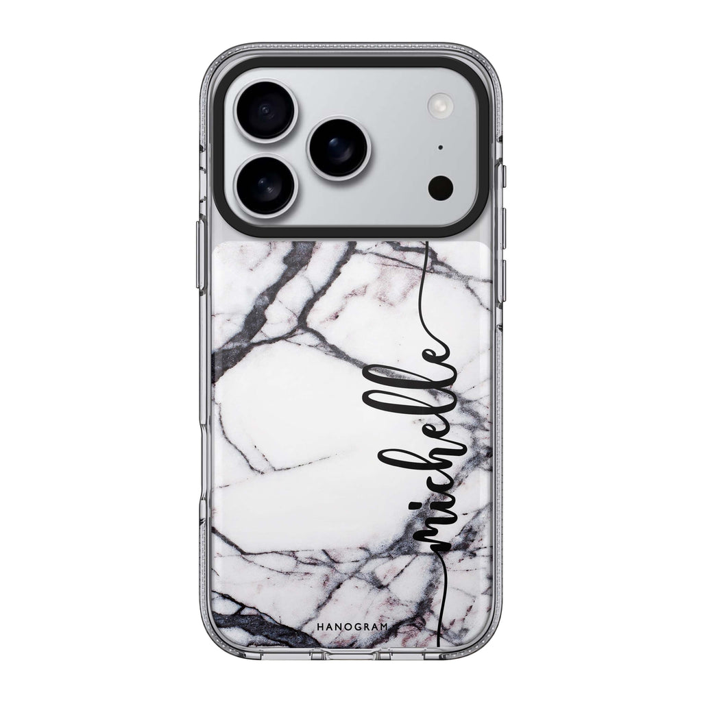 Marble Edition VI iPhone 17 Pro Max MagSafe 水晶透明保護殼 雲石紋設計 可自訂名字 圖1