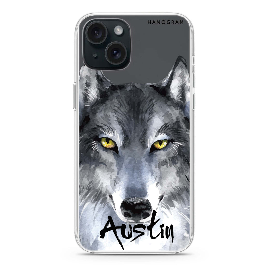 Snow Wolf iPhone 15 plus 水晶透明保護殼