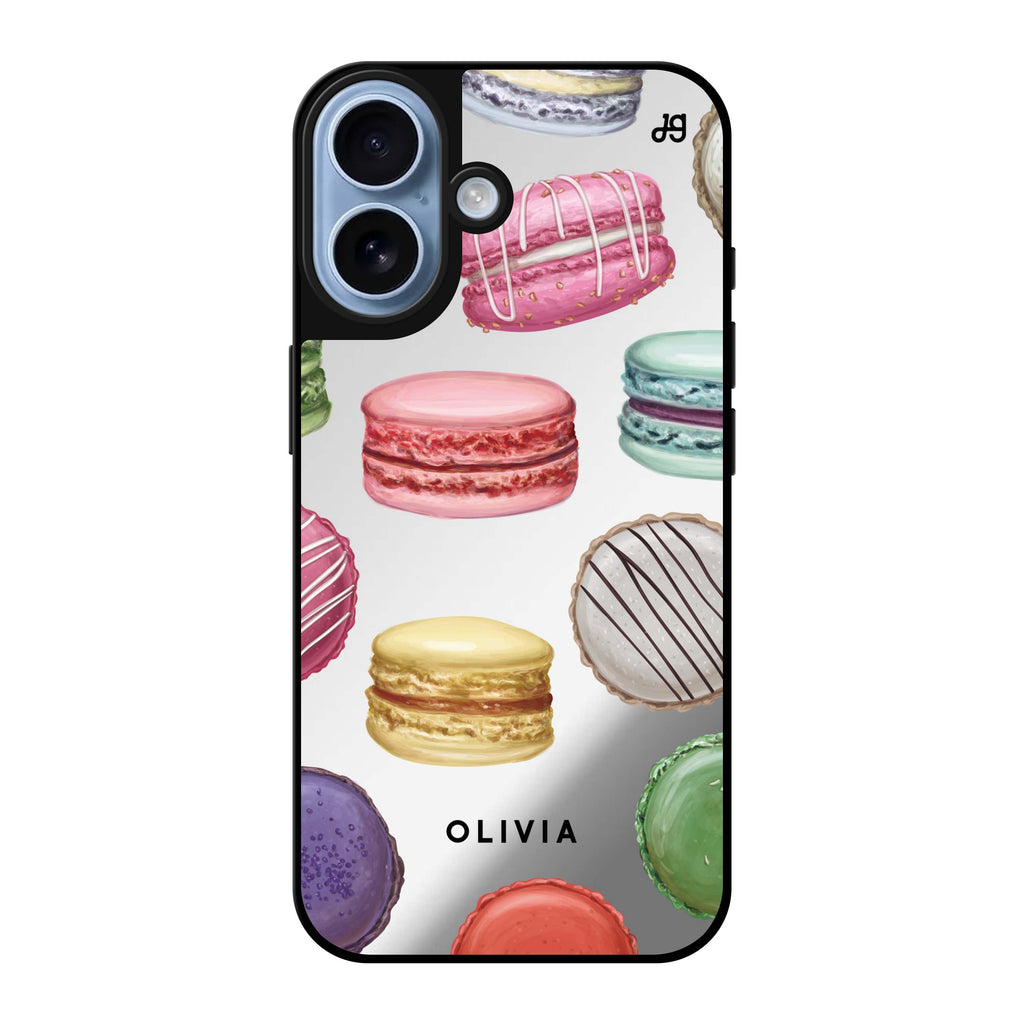 Reflective iPhone 16 Mirror Case –Macarons Land Design