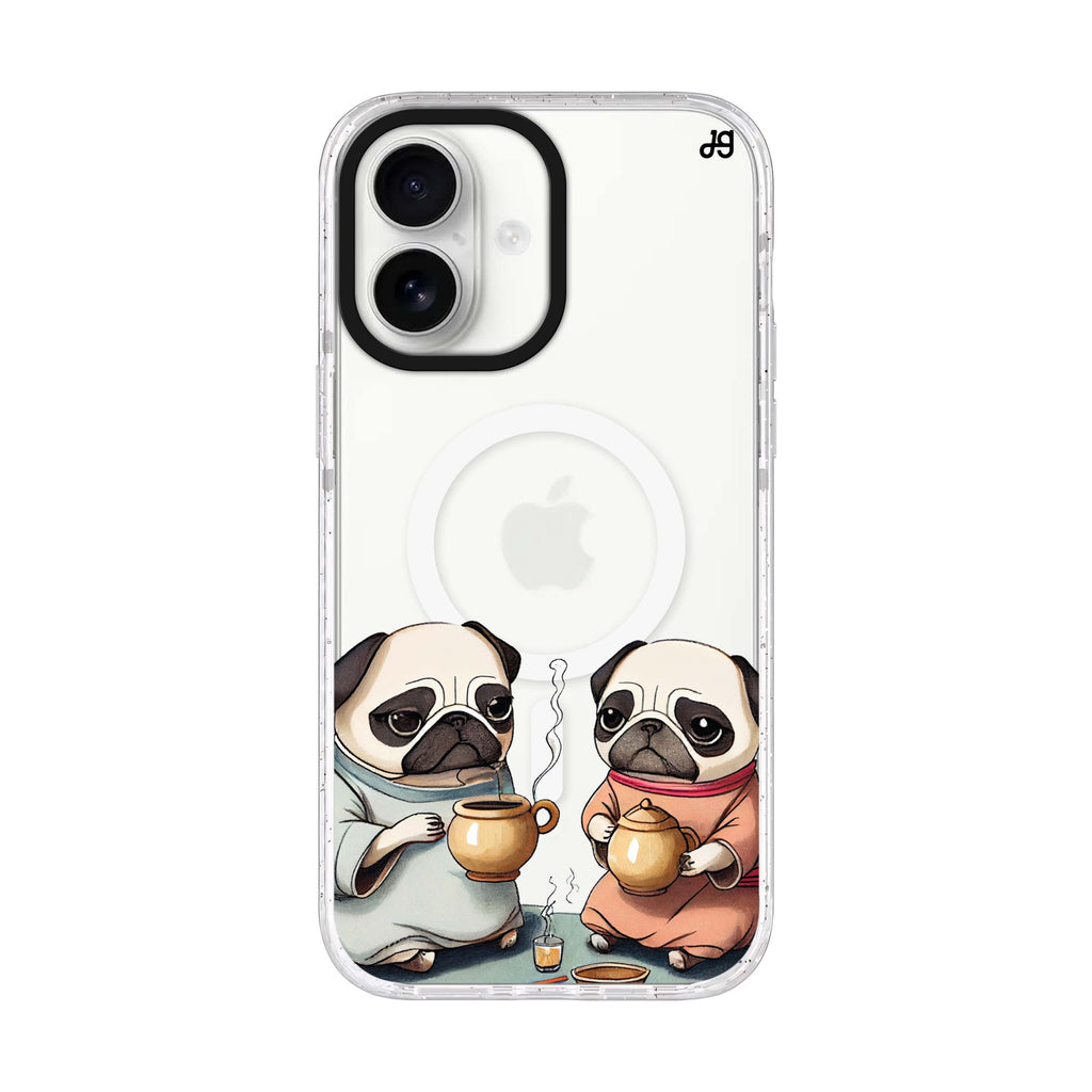 Pug Tea Time iPhone 17 水晶透明保護殼正面展示