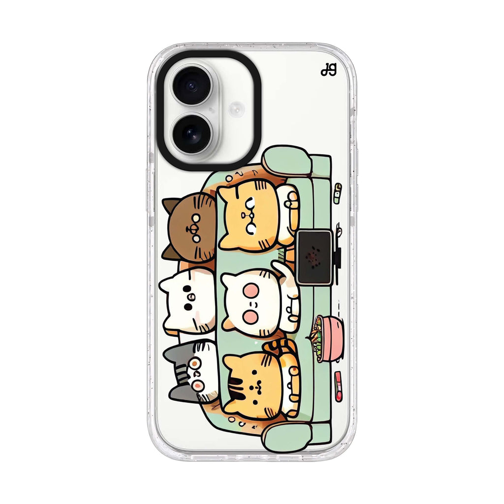 TV Cats iPhone 17 水晶透明保護殼正面展示