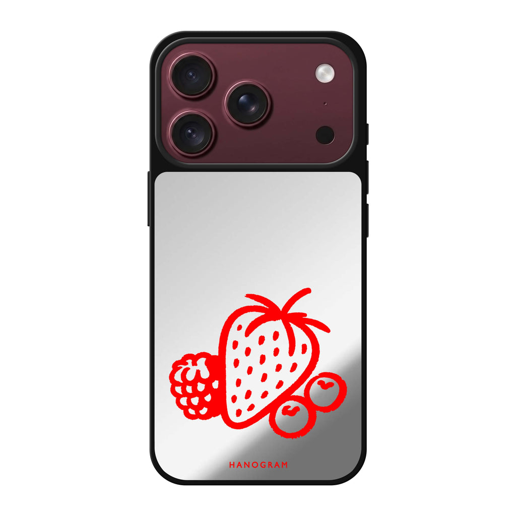Berry Red Doodles 鏡面手機殼