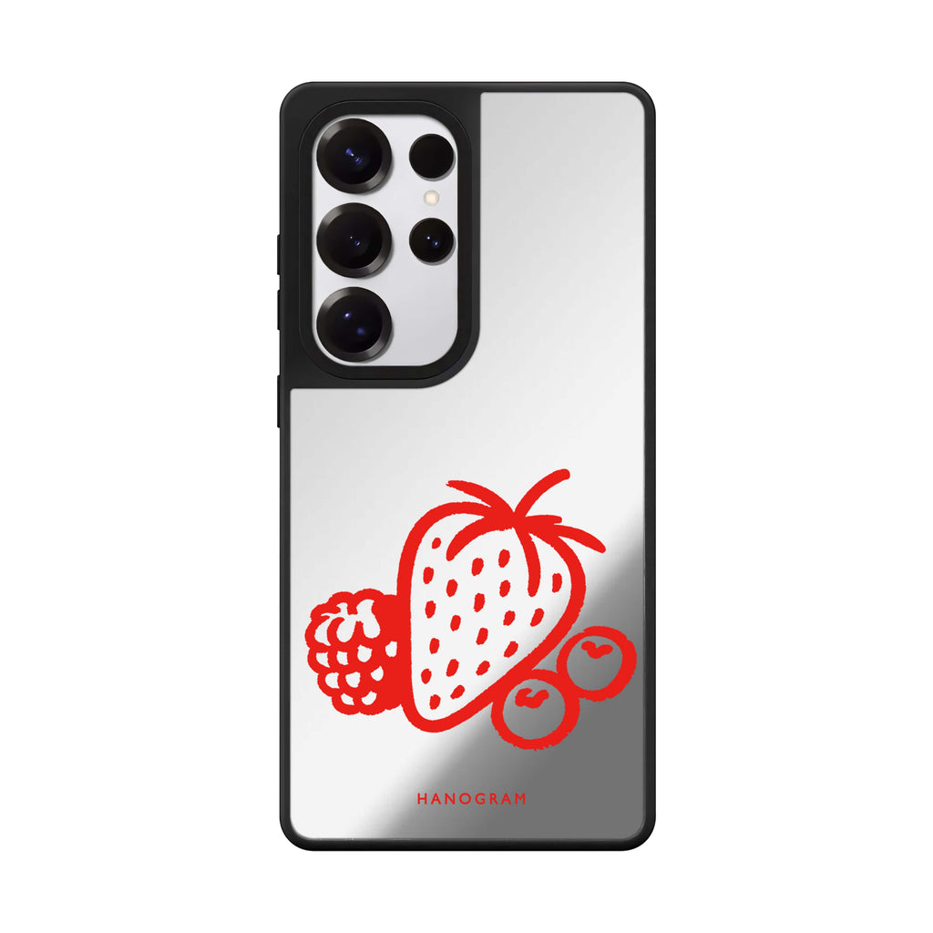 Berry Red Doodles Samsung Galaxy 鏡面手機殼