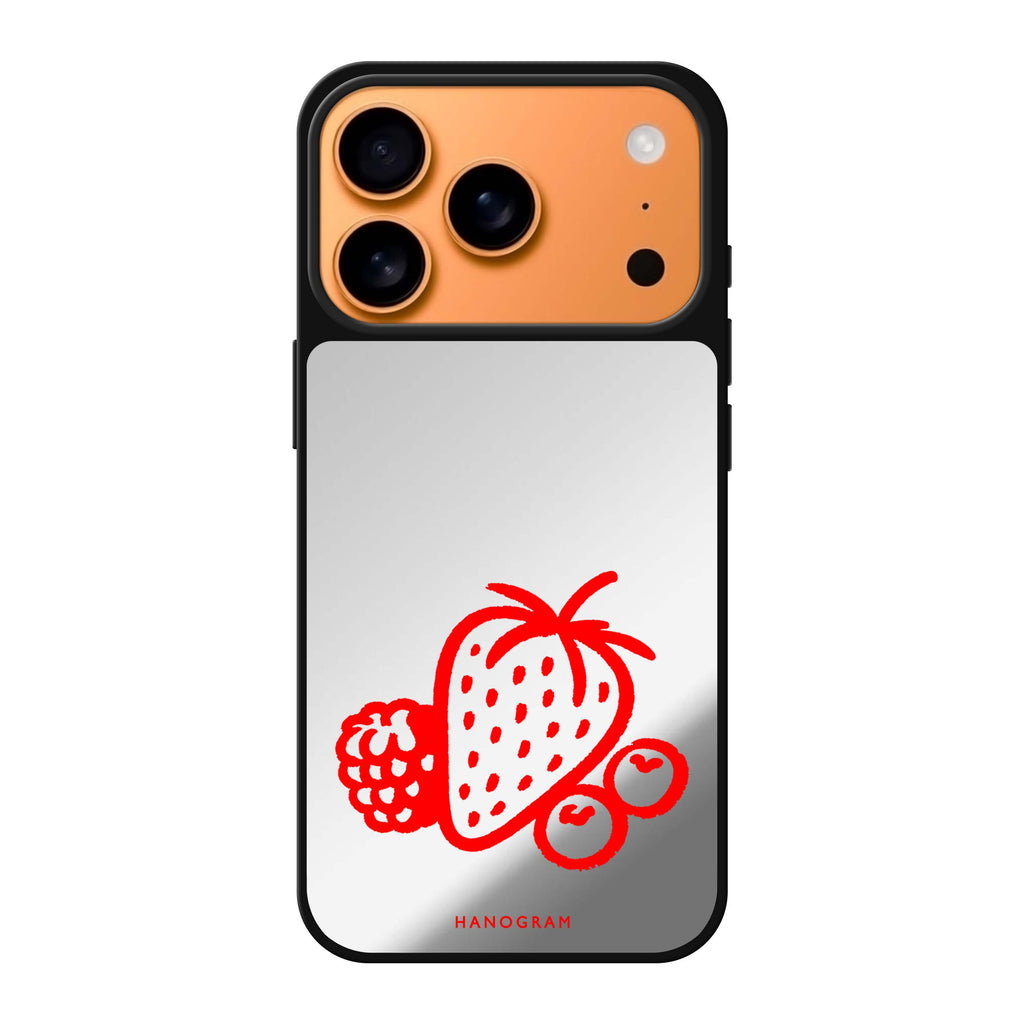 Berry Red Doodles 鏡面手機殼