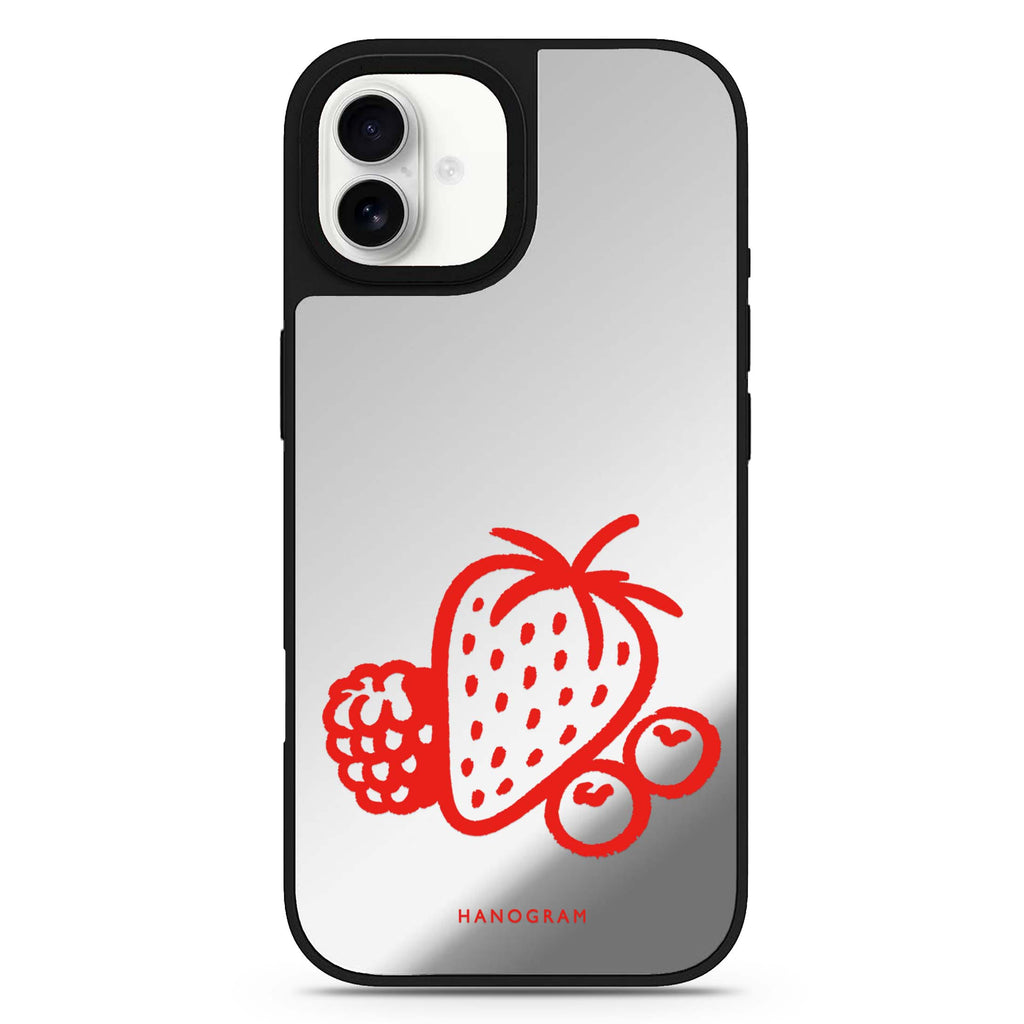 Berry Red Doodles 鏡面手機殼
