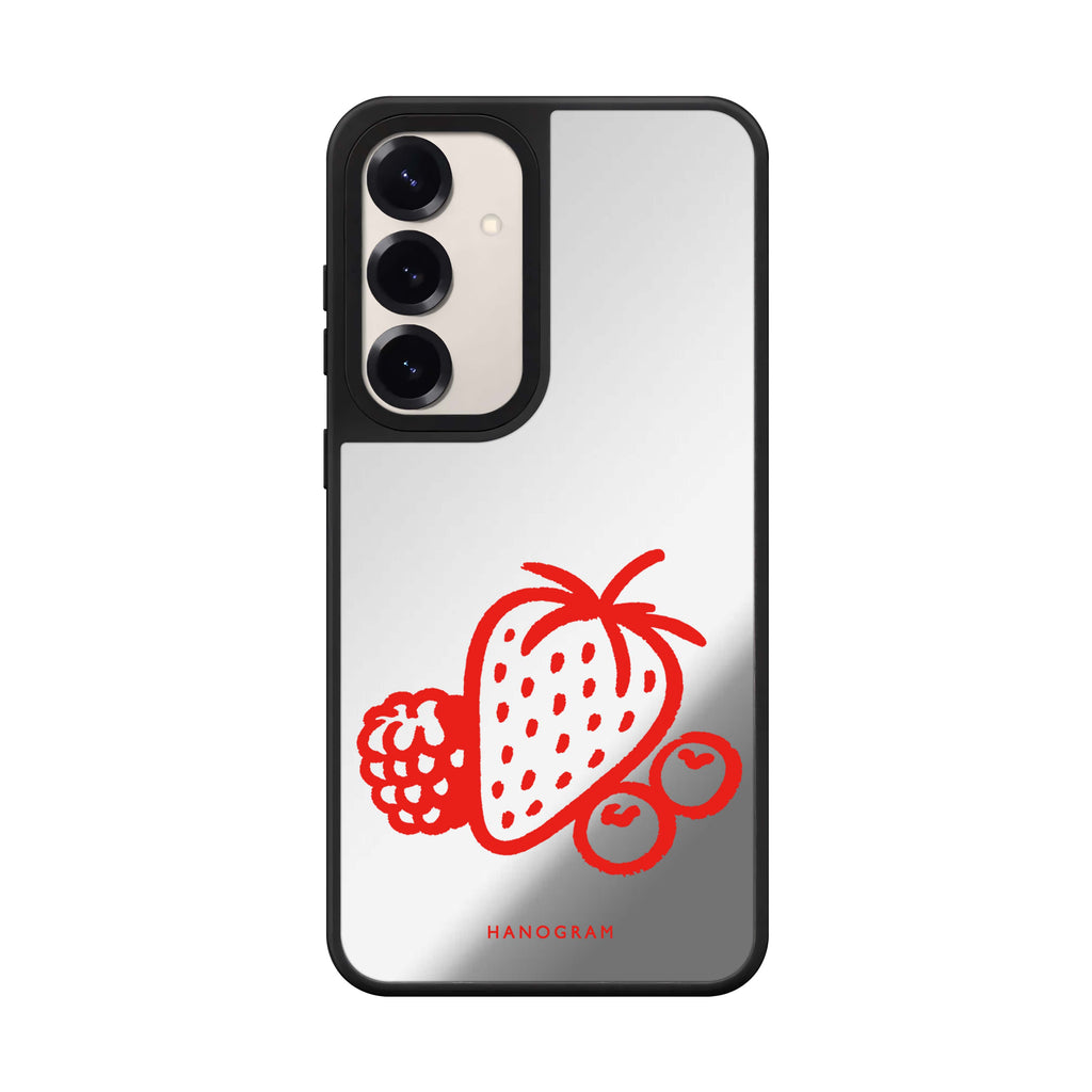 Berry Red Doodles 鏡面手機殼