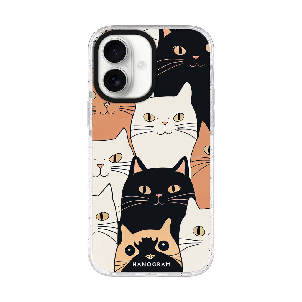 Look Cats iPhone 17 水晶透明保護殼正面展示