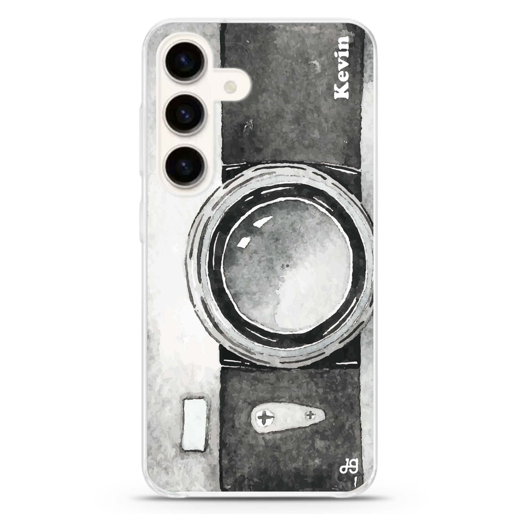Fashion Camera Samsung Galaxy S26/S25/S24 可加名字水晶透明保護殼正面展示
