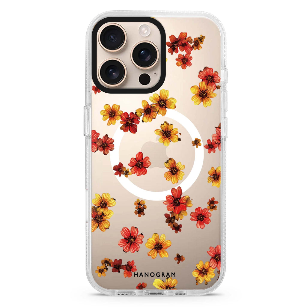 Warm Blooms Magsafe 兼容水晶透明保護殼