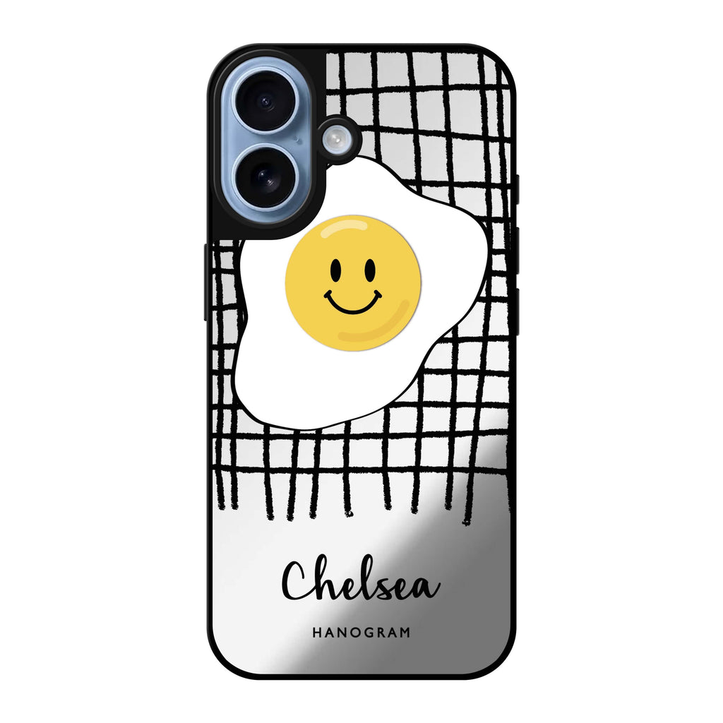 Reflective iPhone 16 Mirror Case –Funny Egg Design