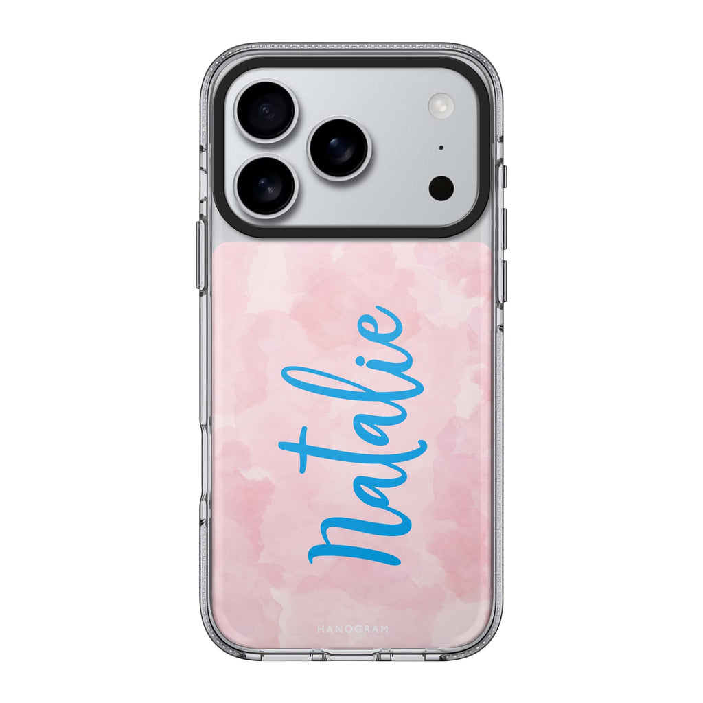 Pink Aqua iPhone 17 Pro Max MagSafe 水晶透明保護殼 插畫圖案設計 可自訂名字 圖1
