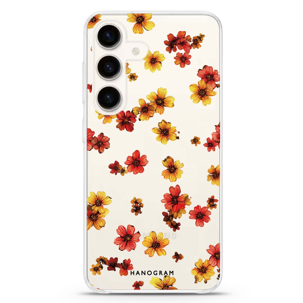 Warm Blooms Samsung Galaxy S26/S25/S24 水晶透明保護殼正面展示