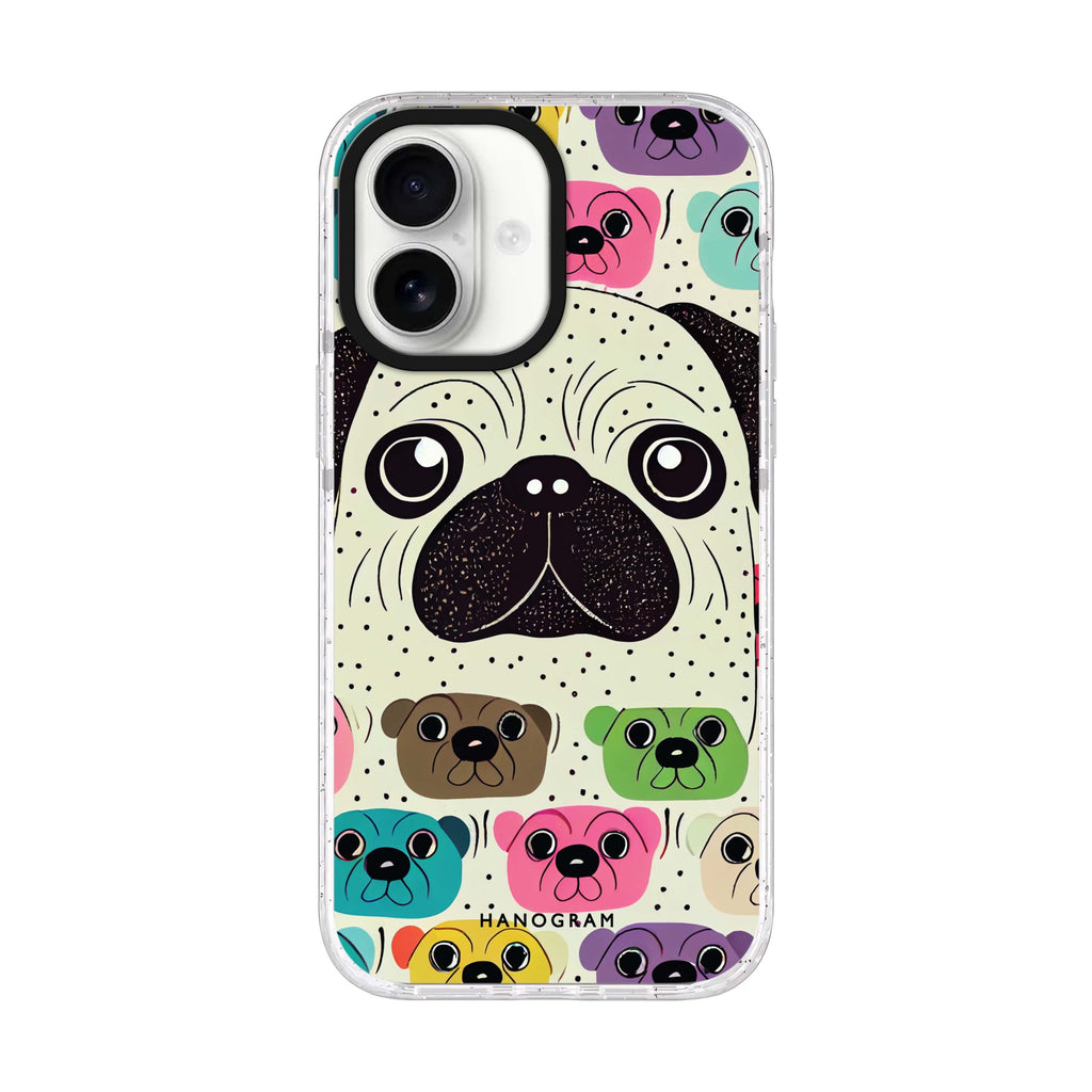 Pug Face iPhone 17 水晶透明保護殼正面展示