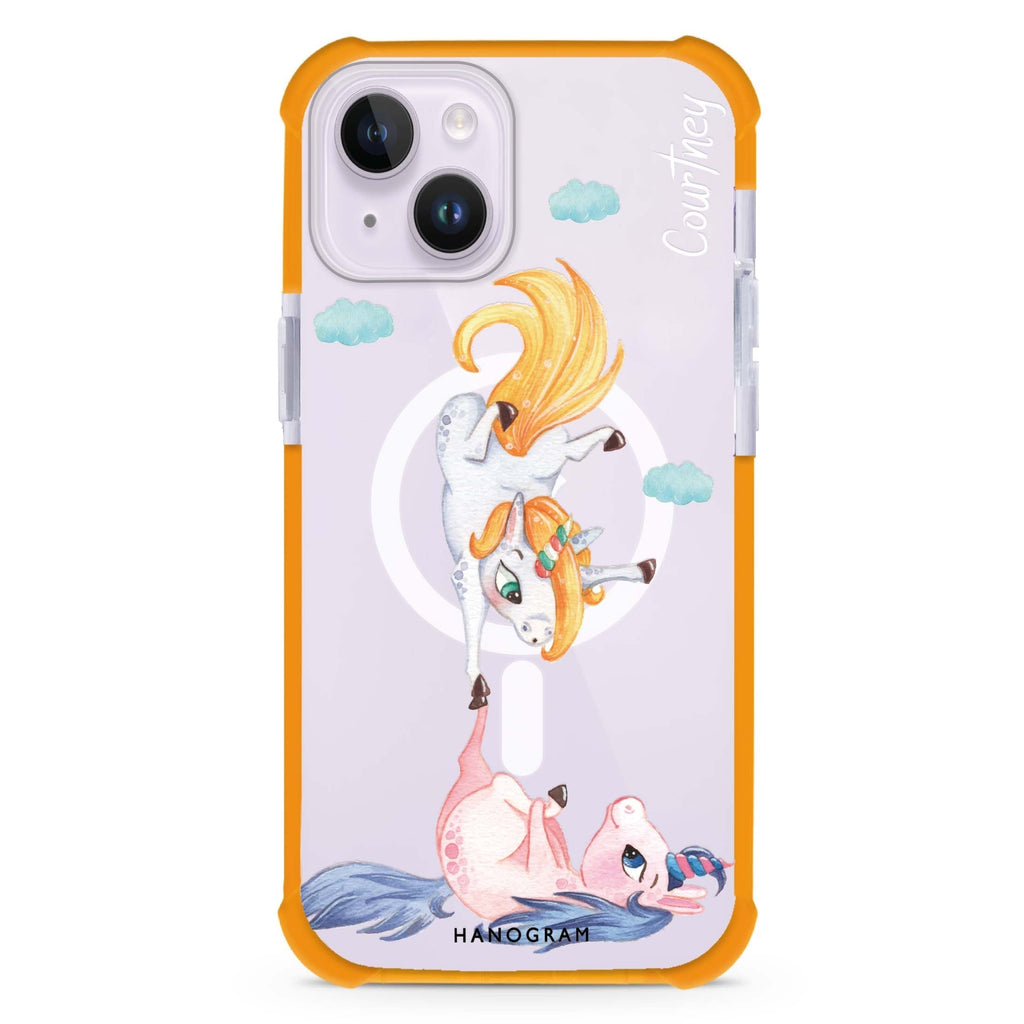 Rainbow Unicorn Dancing iPhone 15 Plus Magsafe 兼容超強防摔保護殼