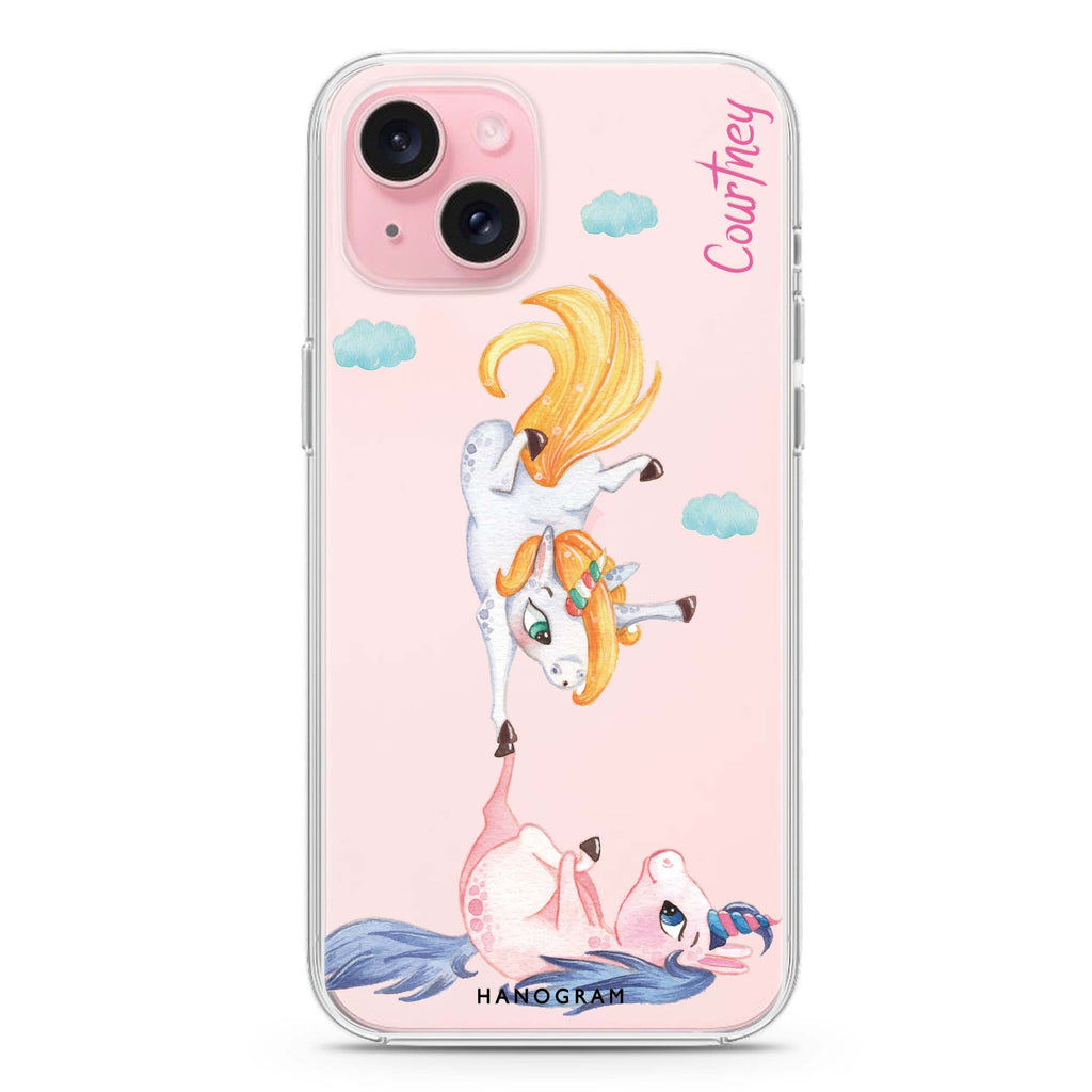 Rainbow Unicorn Dancing iPhone 15 水晶透明保護殼