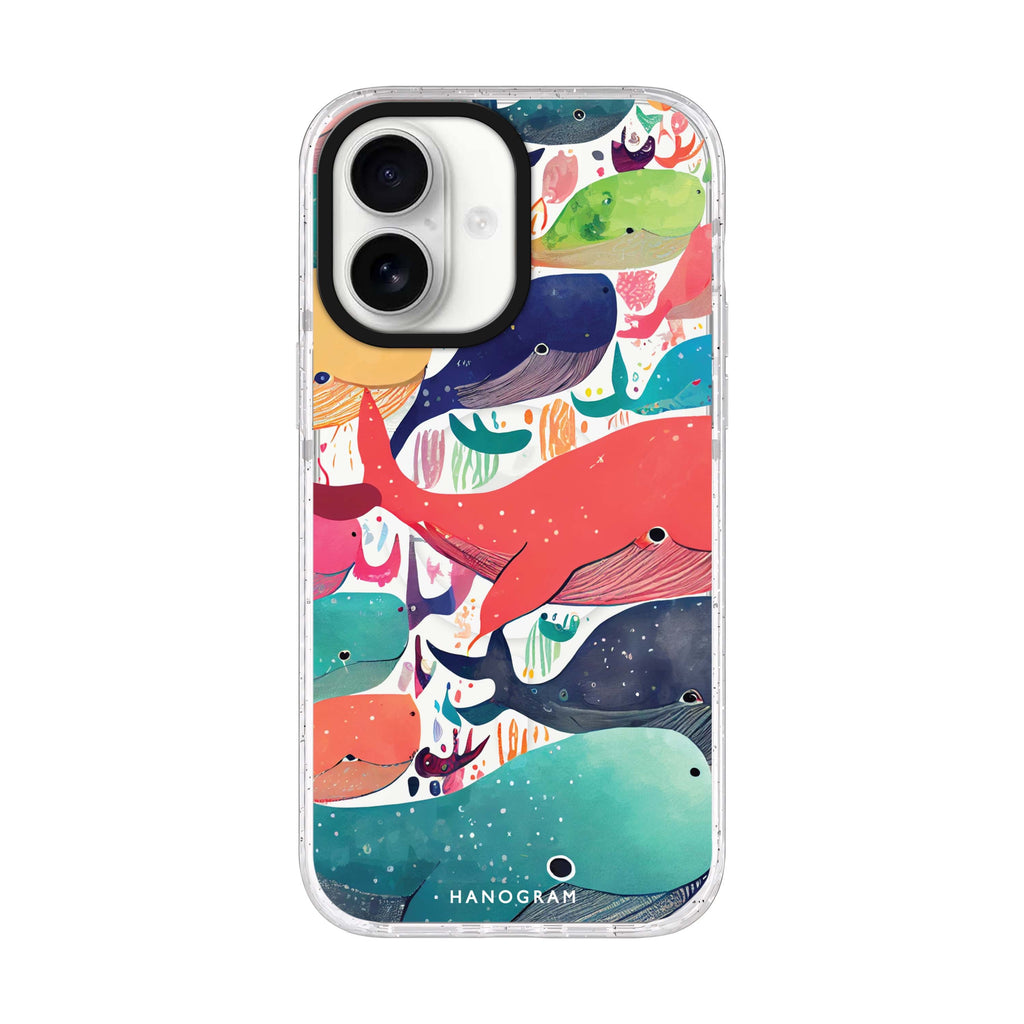 Whale Ocean iPhone 17 水晶透明保護殼正面展示