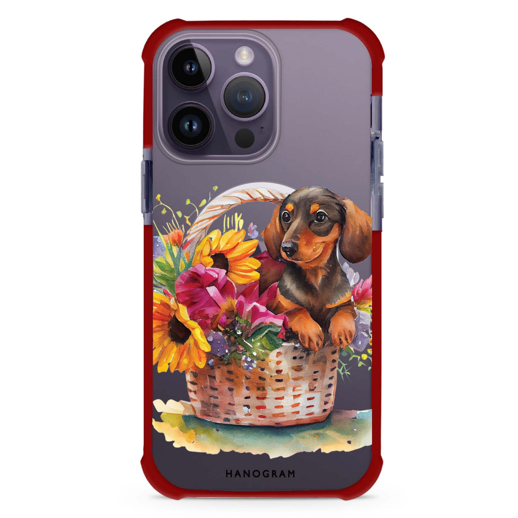 Floral & Dog iPhone Magsafe 兼容超強防摔保護殼
