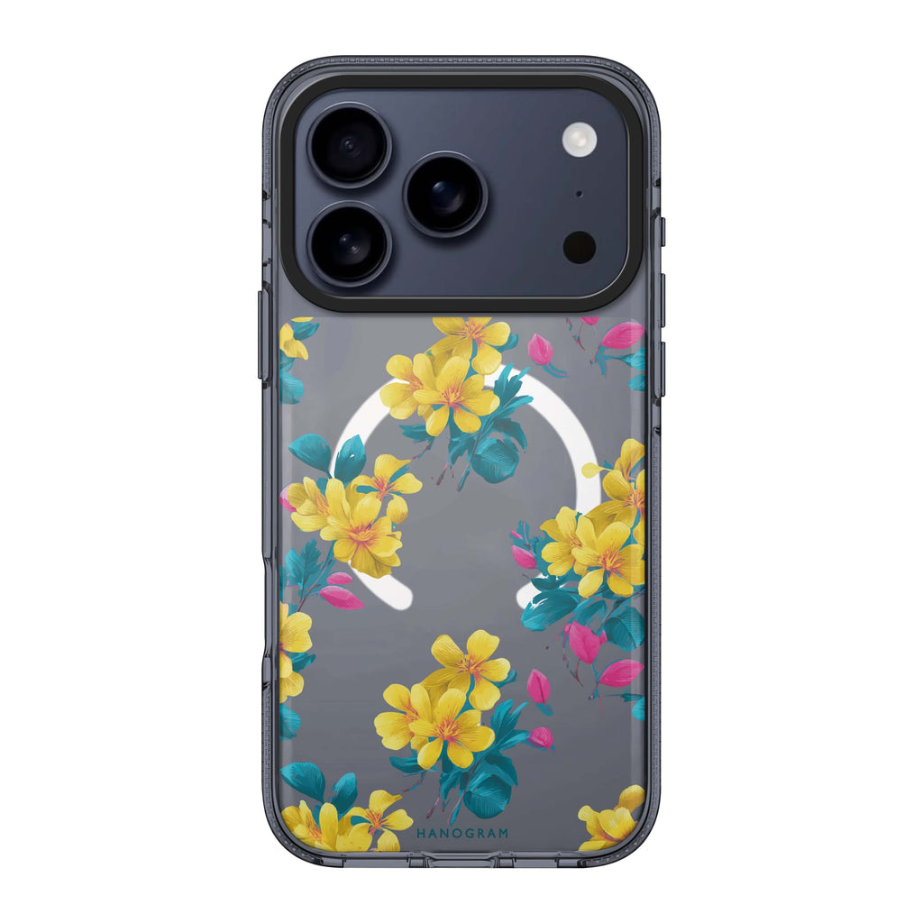 Tropical Bloom iPhone 17 Pro Max MagSafe 水晶透明保護殼 花卉圖案設計 圖1