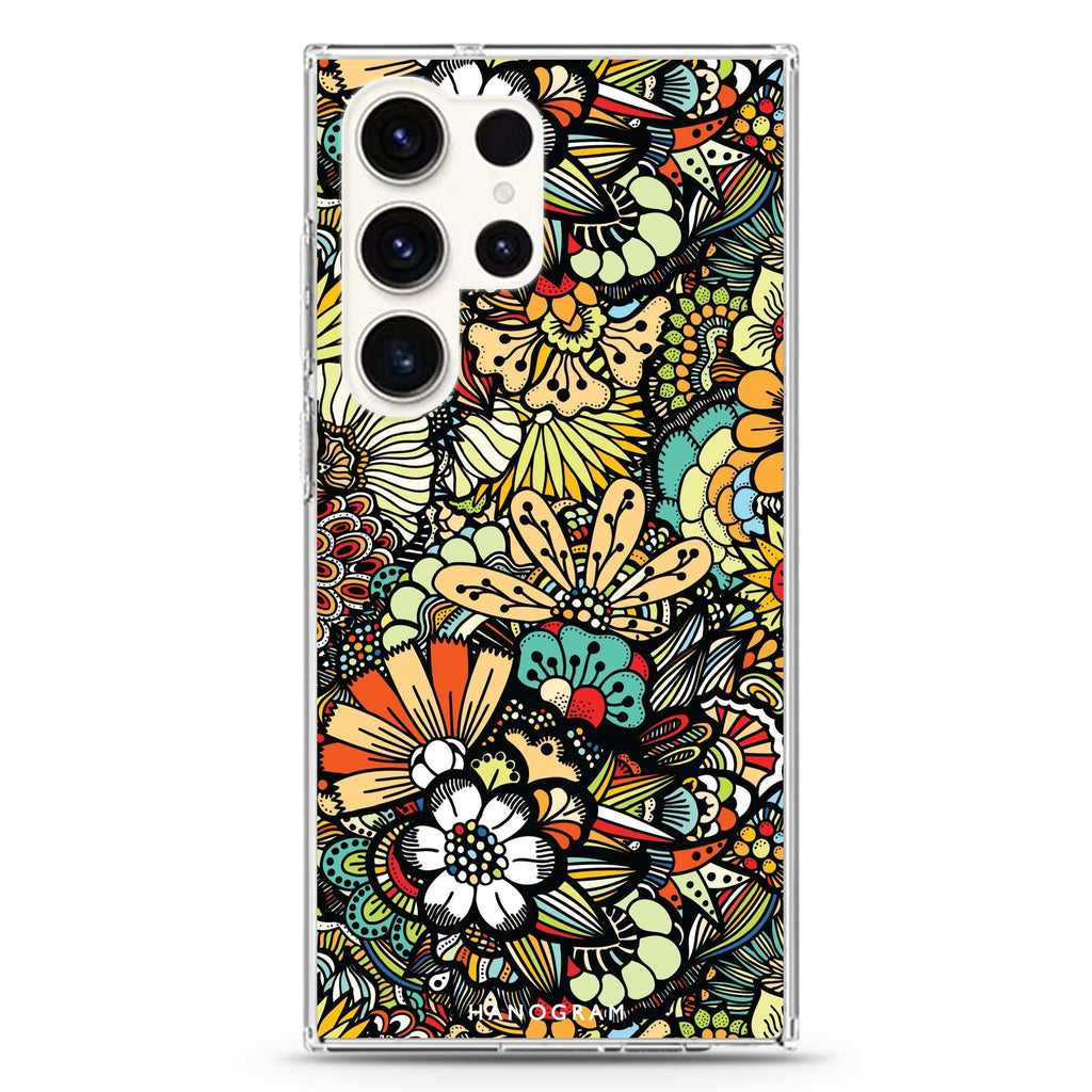 Blooming Harmony Samsung Galaxy Ultra 透明保護殼，適用 S26/S25/S24/S23 Ultra，圖1