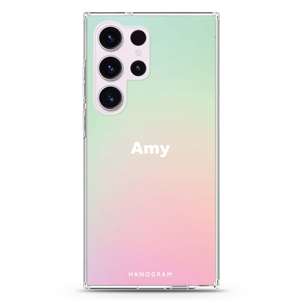 Dreamy Pastel Samsung Galaxy Ultra 可加名字透明保護殼，適用 S26/S25/S24/S23 Ultra，圖1
