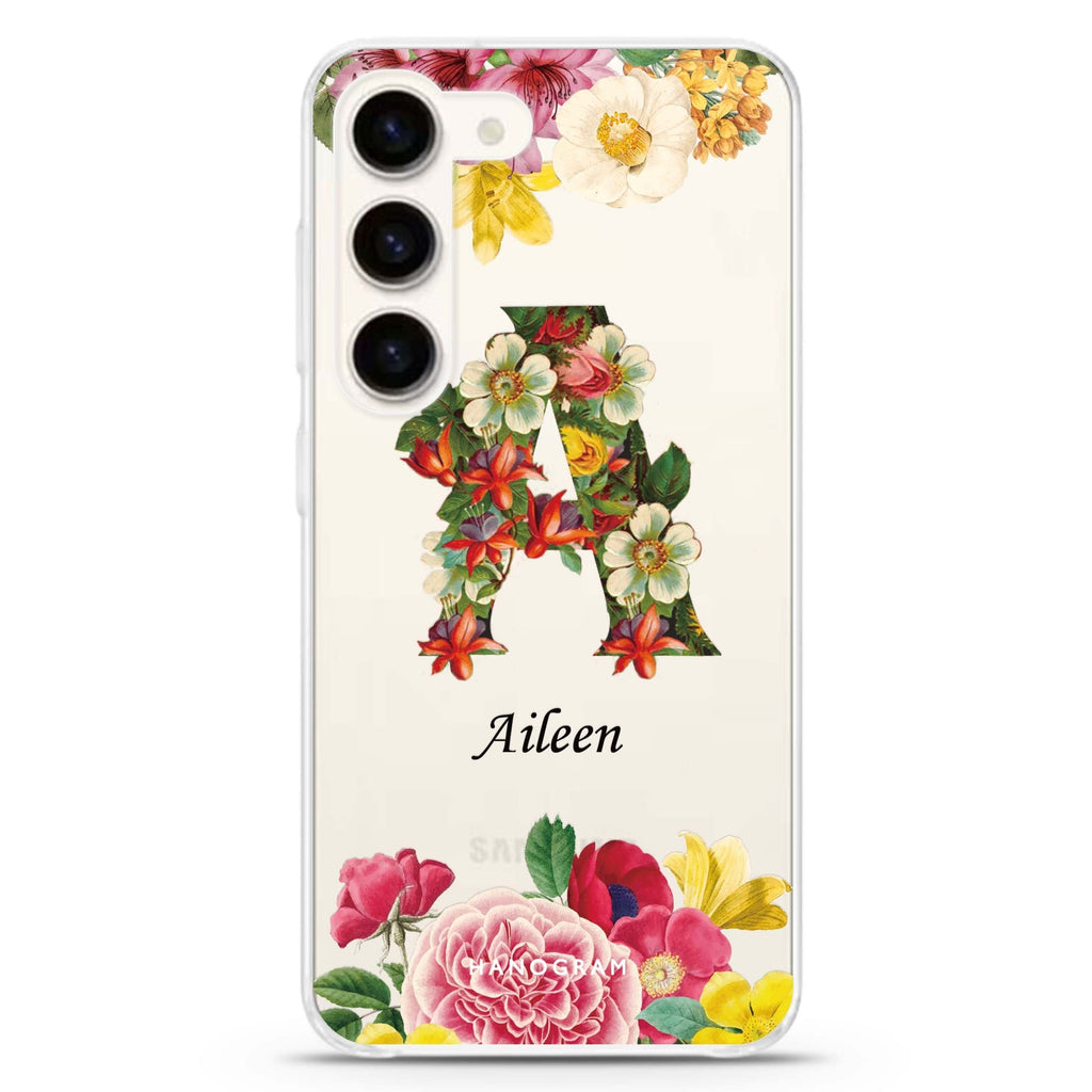 Bouqet Flower Monogram Samsung Galaxy 水晶透明保護殼