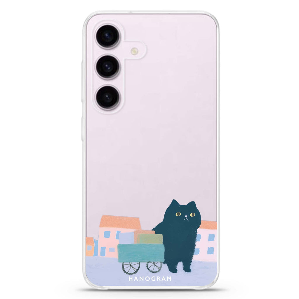 Purrfect New Home Samsung Galaxy S26/S25/S24 水晶透明保護殼正面展示