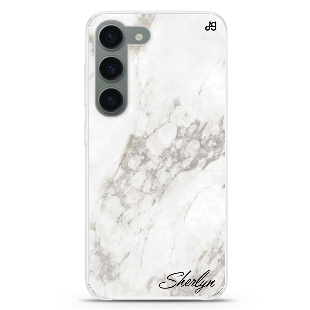 Simple White Marble Samsung Galaxy 水晶透明保護殼
