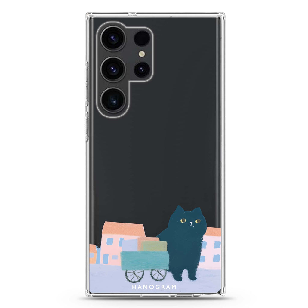 Purrfect New Home Samsung Galaxy Ultra 透明保護殼，適用 S26/S25/S24/S23 Ultra，圖1