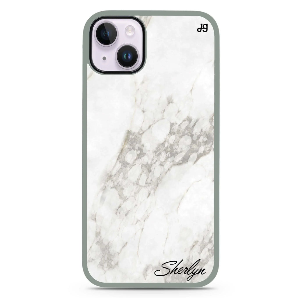 Simple White Marble iPhone 15 Plus 防衝擊保護殼