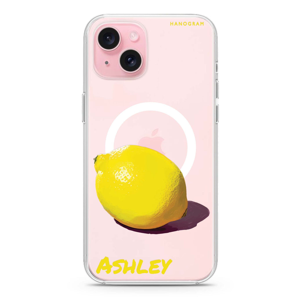 Lemon Lush iPhone 15 Magsafe 兼容水晶透明保護殼