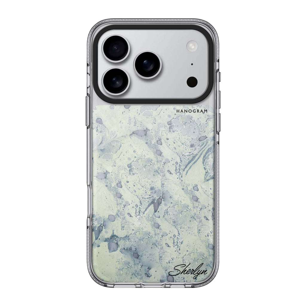 Vintage Marble iPhone 17 Pro Max MagSafe 水晶透明保護殼 雲石紋設計 可自訂名字 圖1