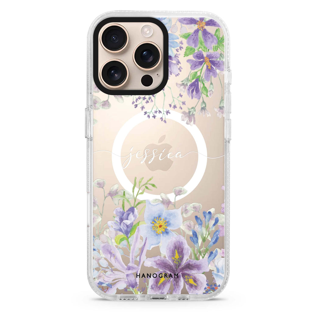 Flowers Bloom Magsafe 兼容水晶透明保護殼