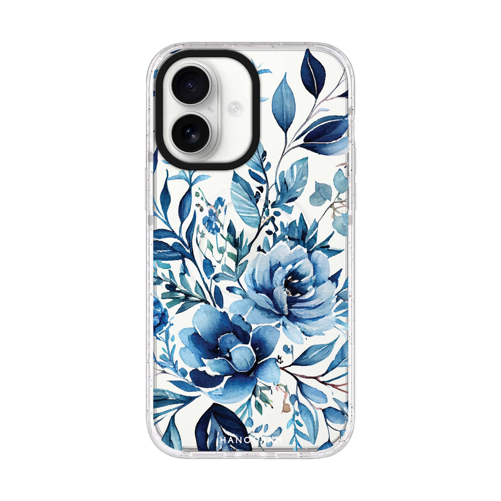 Floral iPhone 17 水晶透明保護殼正面展示