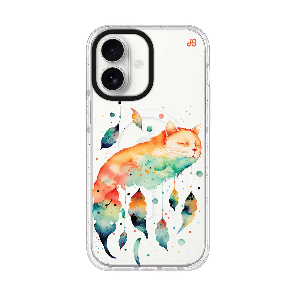 A Dream Cat iPhone 17 水晶透明保護殼正面展示