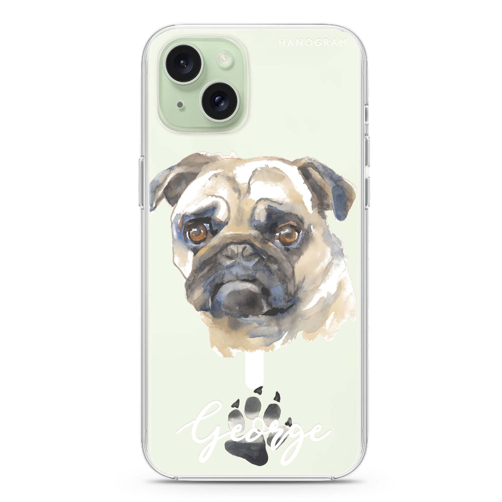 Pug iPhone 15 Plus Magsafe 兼容水晶透明保護殼