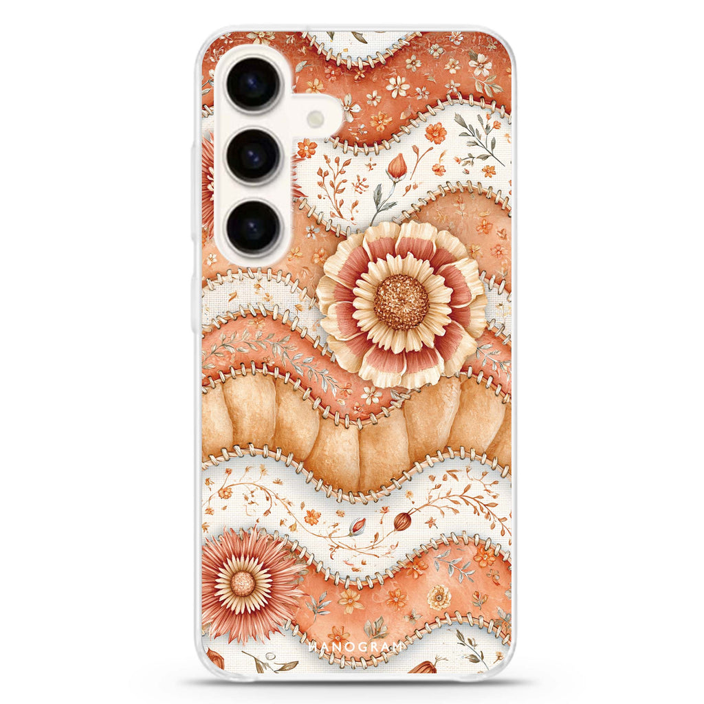 Apricot Petal Quilt Samsung Galaxy 水晶透明保護殼