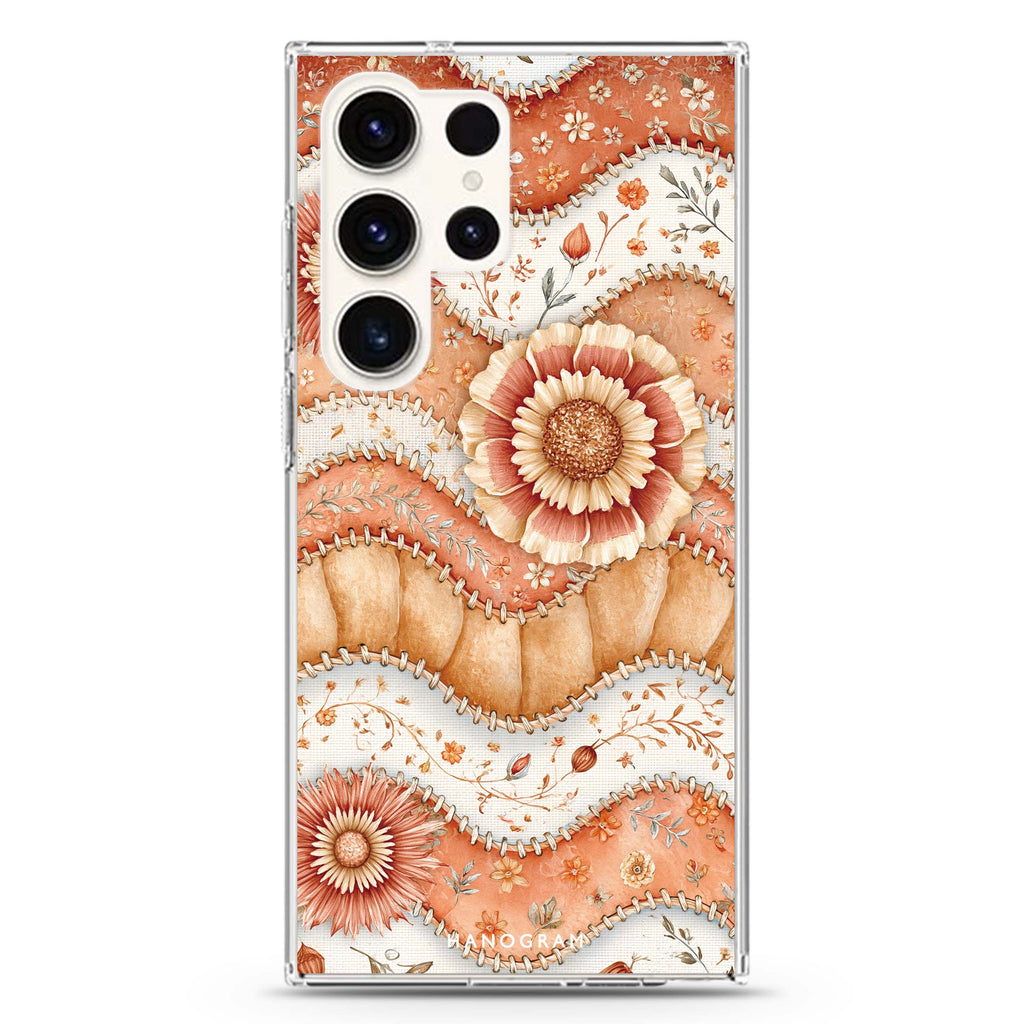 Apricot Petal Quilt Samsung Galaxy 水晶透明保護殼