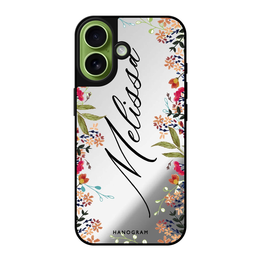 Reflective iPhone 16 Mirror Case –Rustic Garden Design