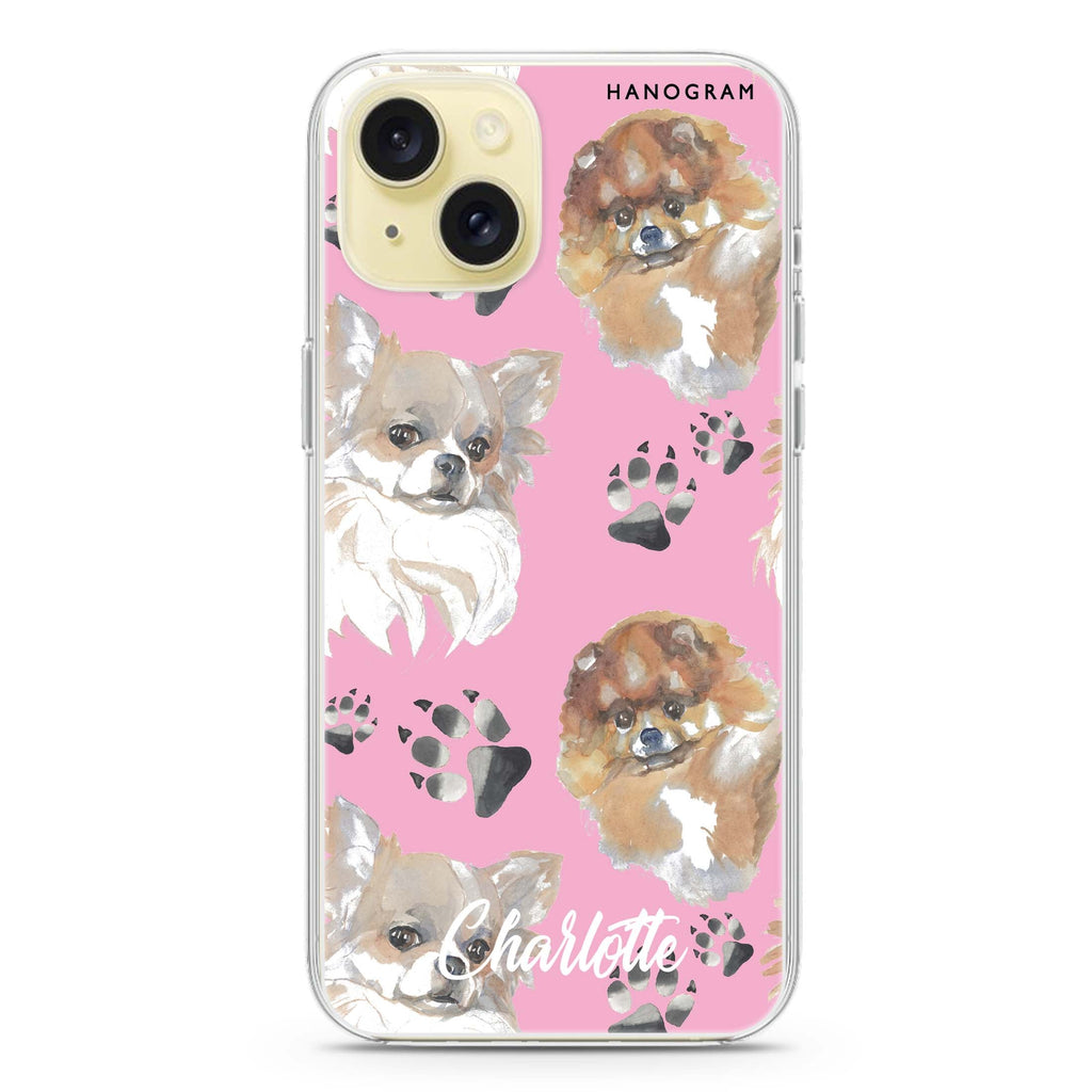 Pompom & Chihuahua iPhone 15 水晶透明保護殼