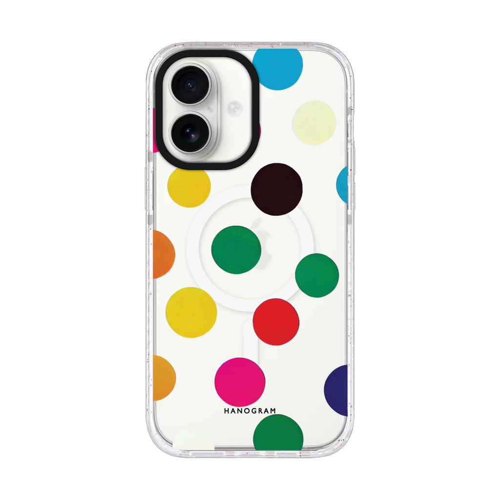 Polka Dot Pattern iPhone 17 水晶透明保護殼正面展示